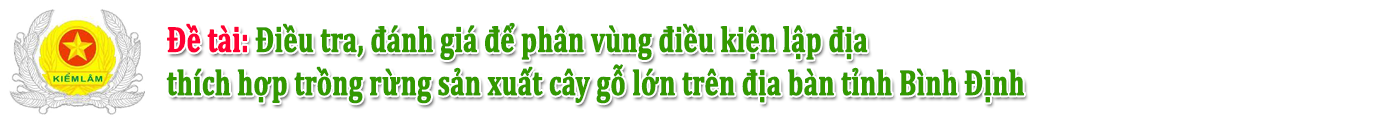 Đề tài: Điều tra, đánh giá để phân vùng điều kiện lập địa thích hợp trồng rừng sản xuất cây gỗ lớn trên địa bàn tỉnh Bình Định